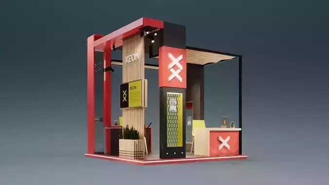Minimalist 3x3m Booth v2 OCTANE x C4D