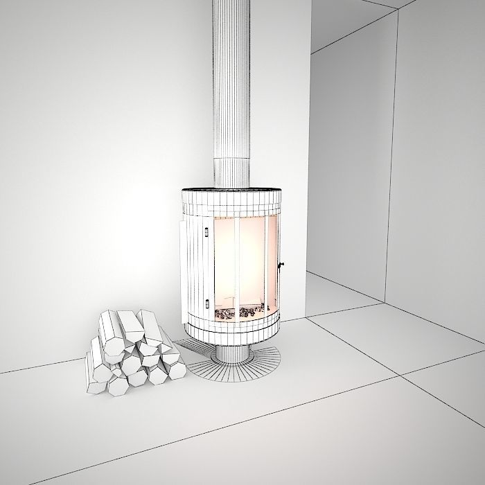 Fire place 03 3D model_6