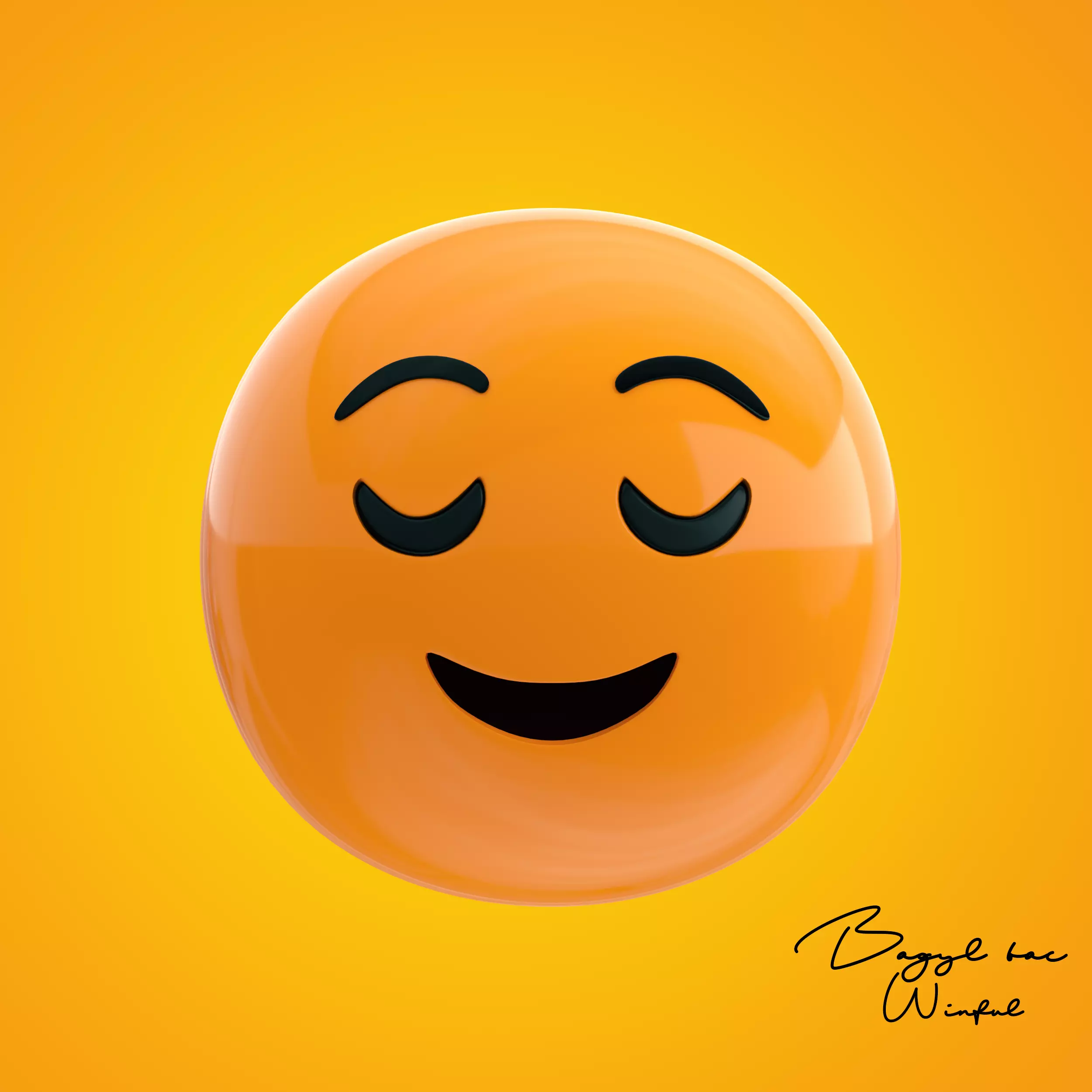 Emoji Relieved 3D model_0