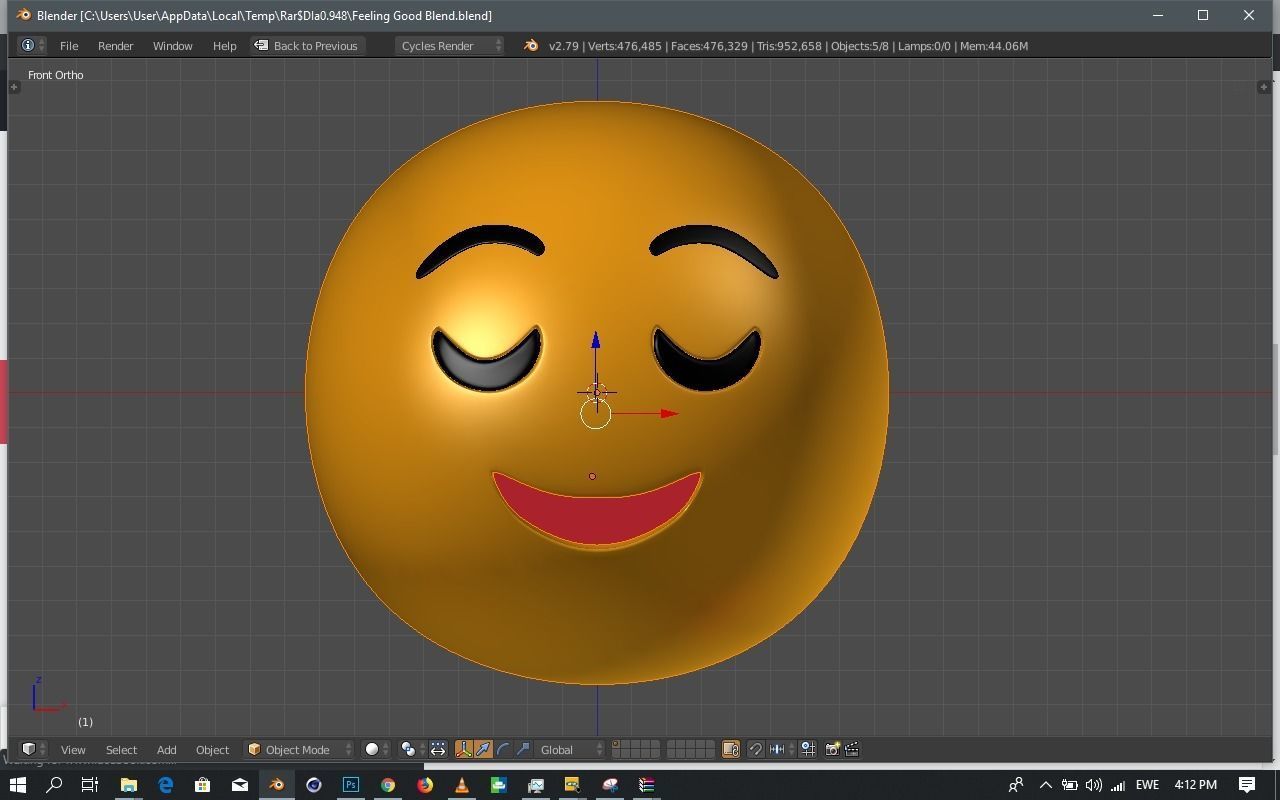 Emoji Relieved 3D model_8