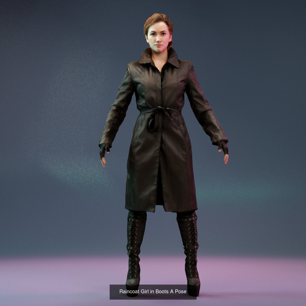 6 A Pose Girls in Various Outfits 3D Model Collection_17