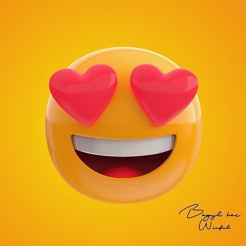 Emoji Smiling Face with Heart Eyes 3D model