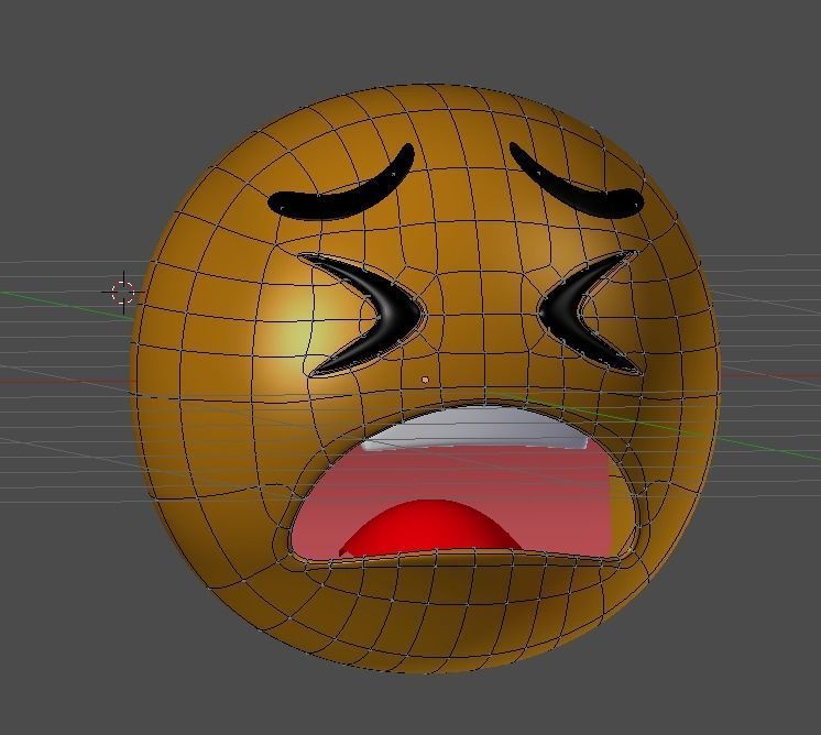 Emoji Weary 3D model_2