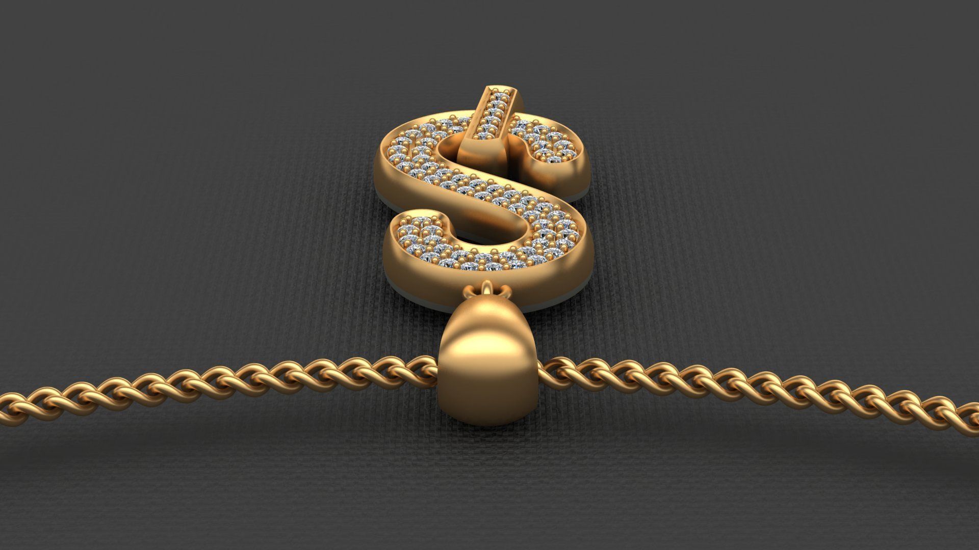 S LETTER PENDANT  3D print model_2