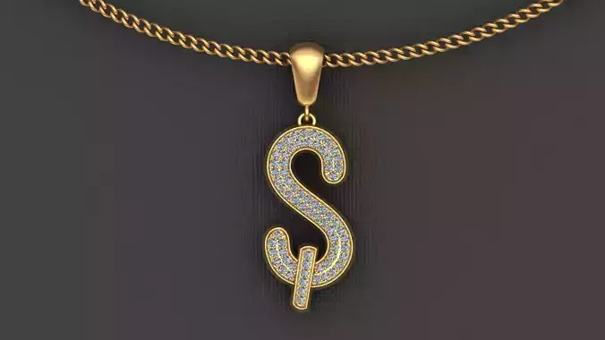 S LETTER PENDANT  3D print model