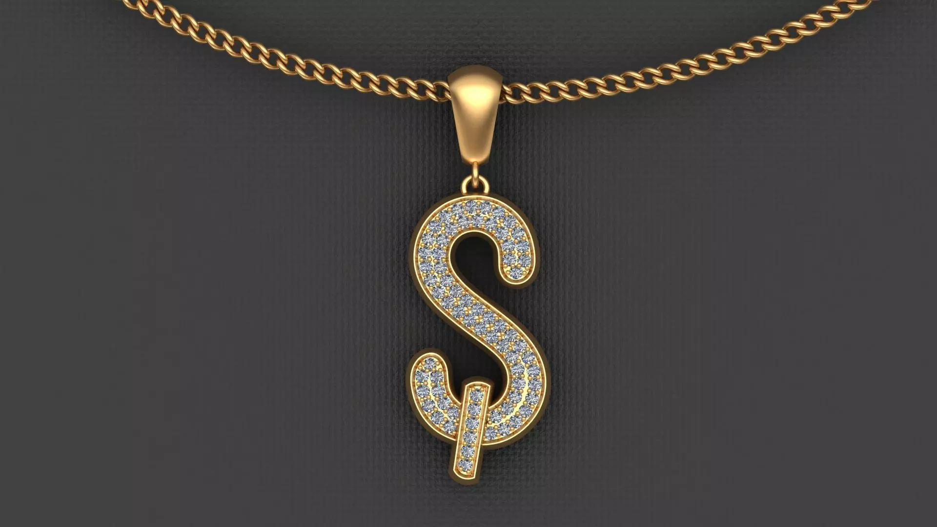 S LETTER PENDANT  3D print model_0