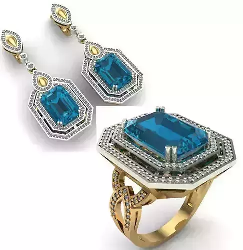 WOMAN SET RING AND EARRINGS