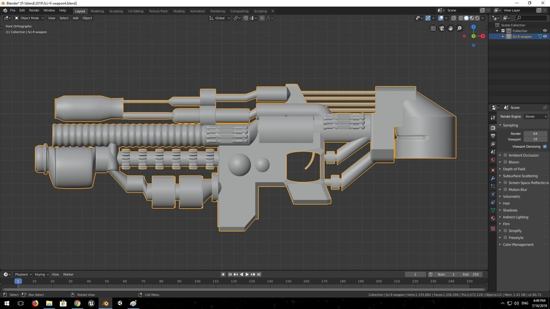 sci-fi weapon 3D model_3