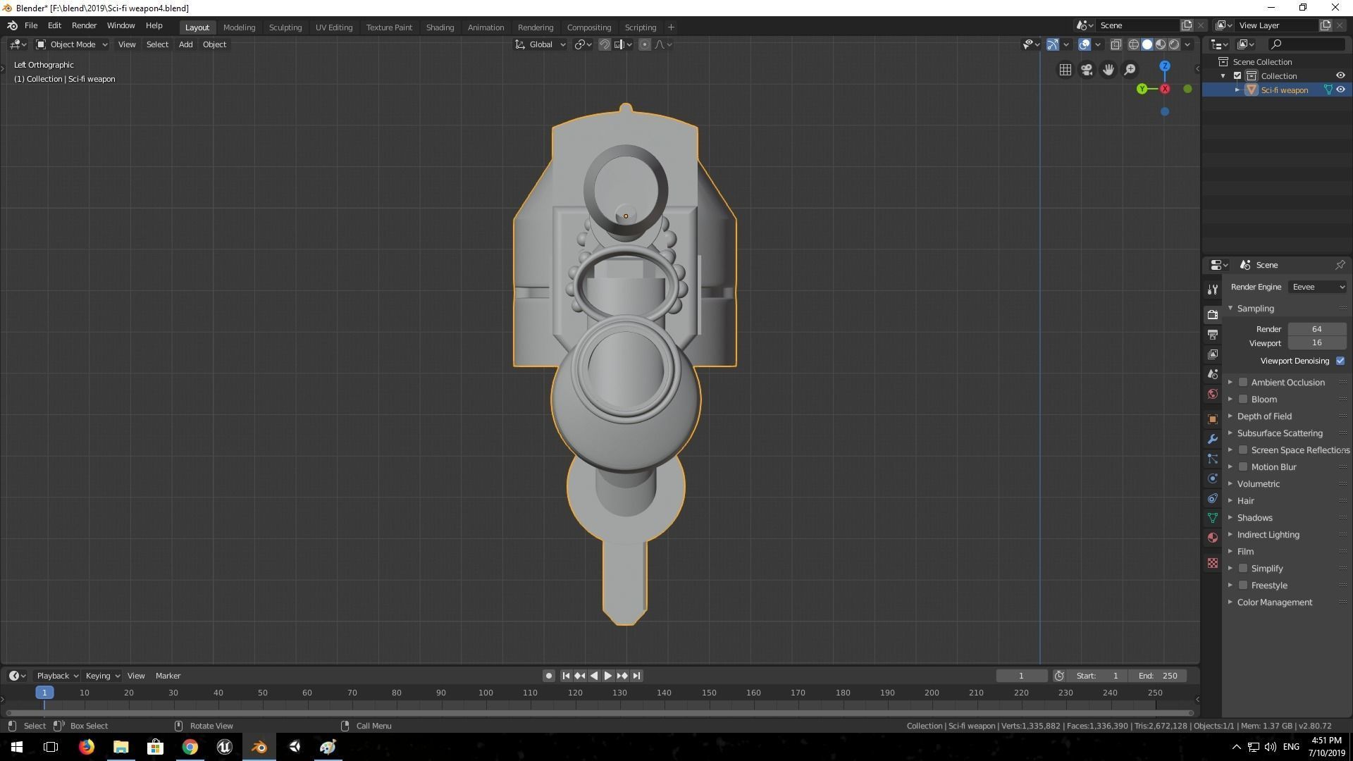 sci-fi weapon 3D model_8