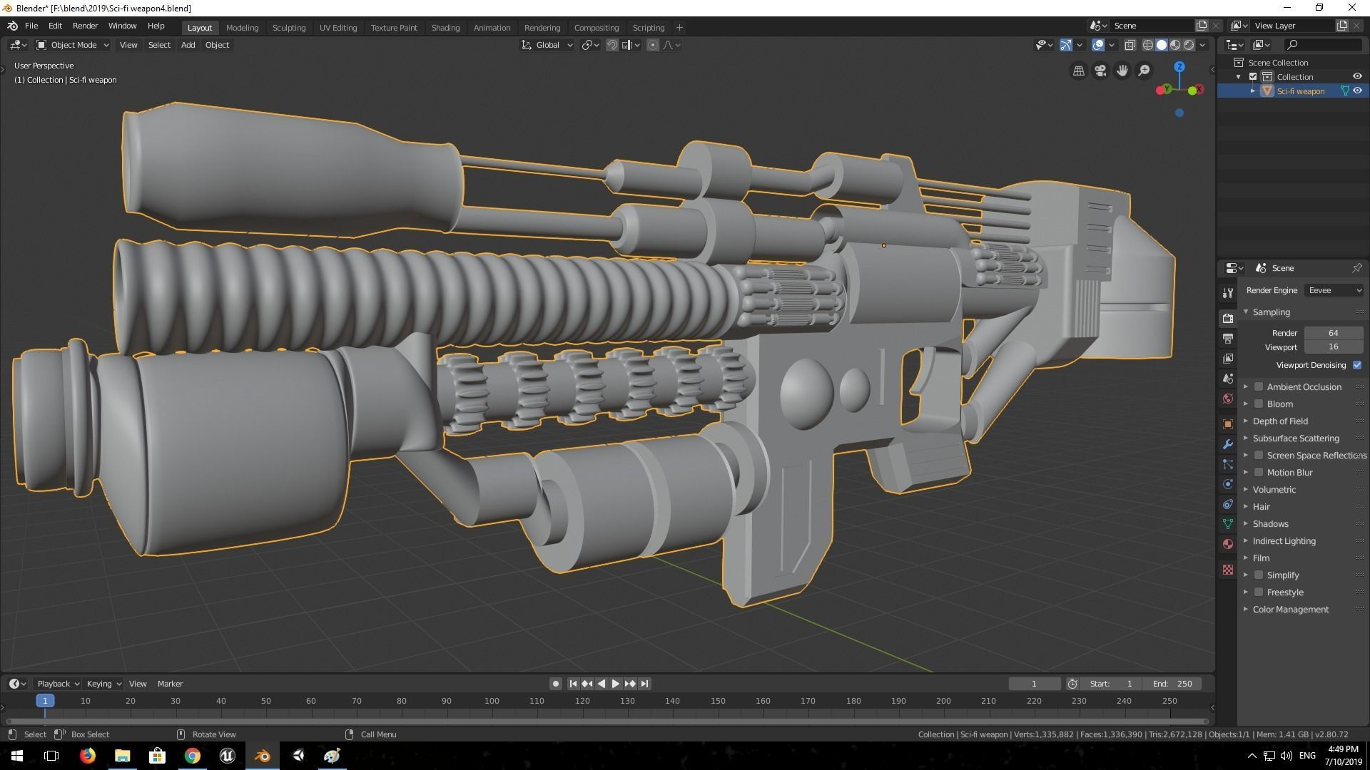 sci-fi weapon 3D model_4
