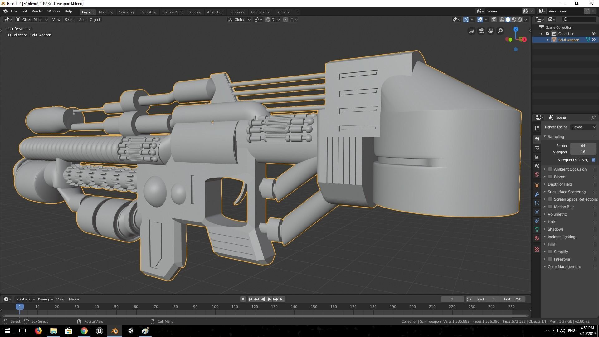 sci-fi weapon 3D model_5