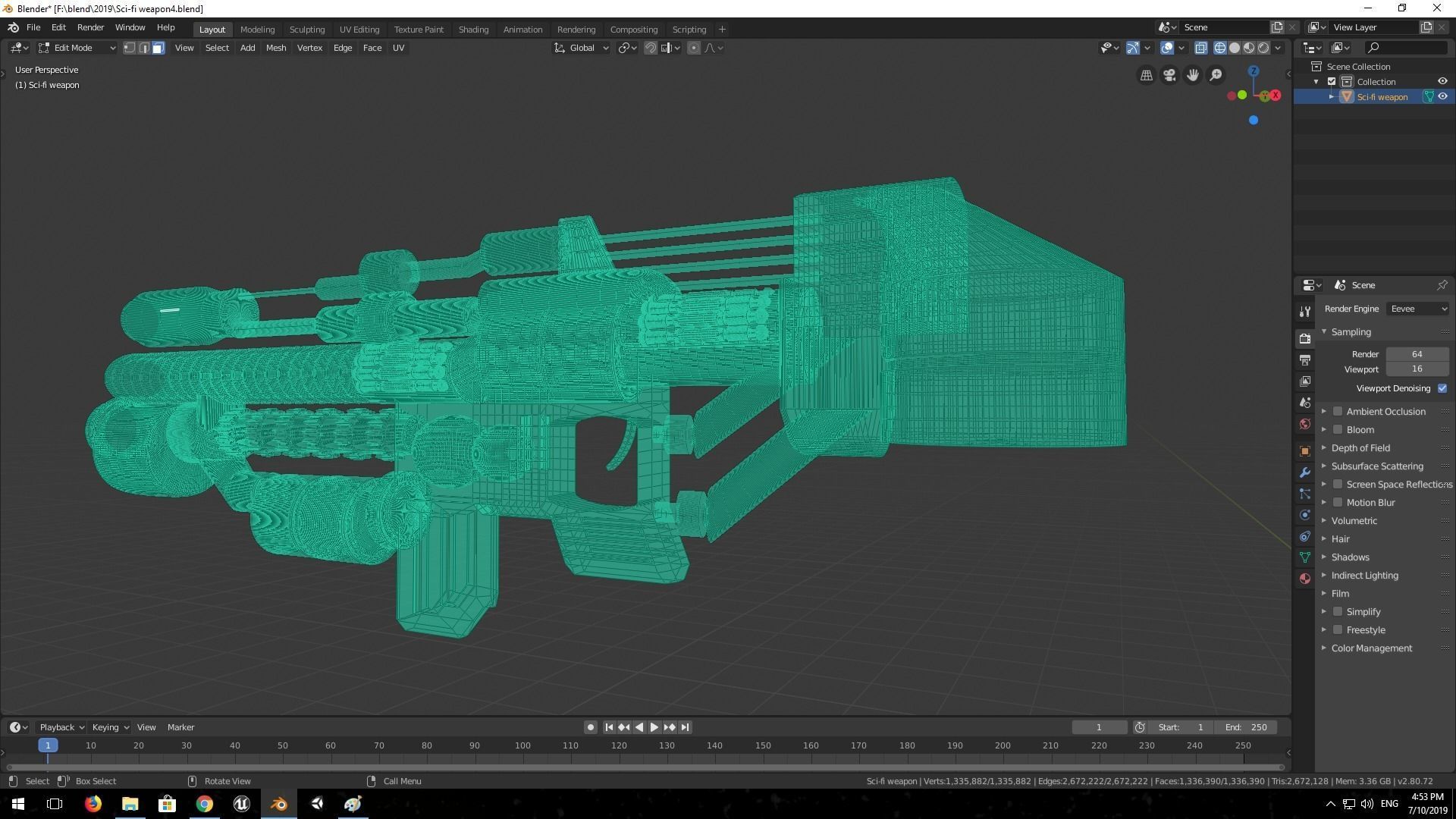 sci-fi weapon 3D model_12