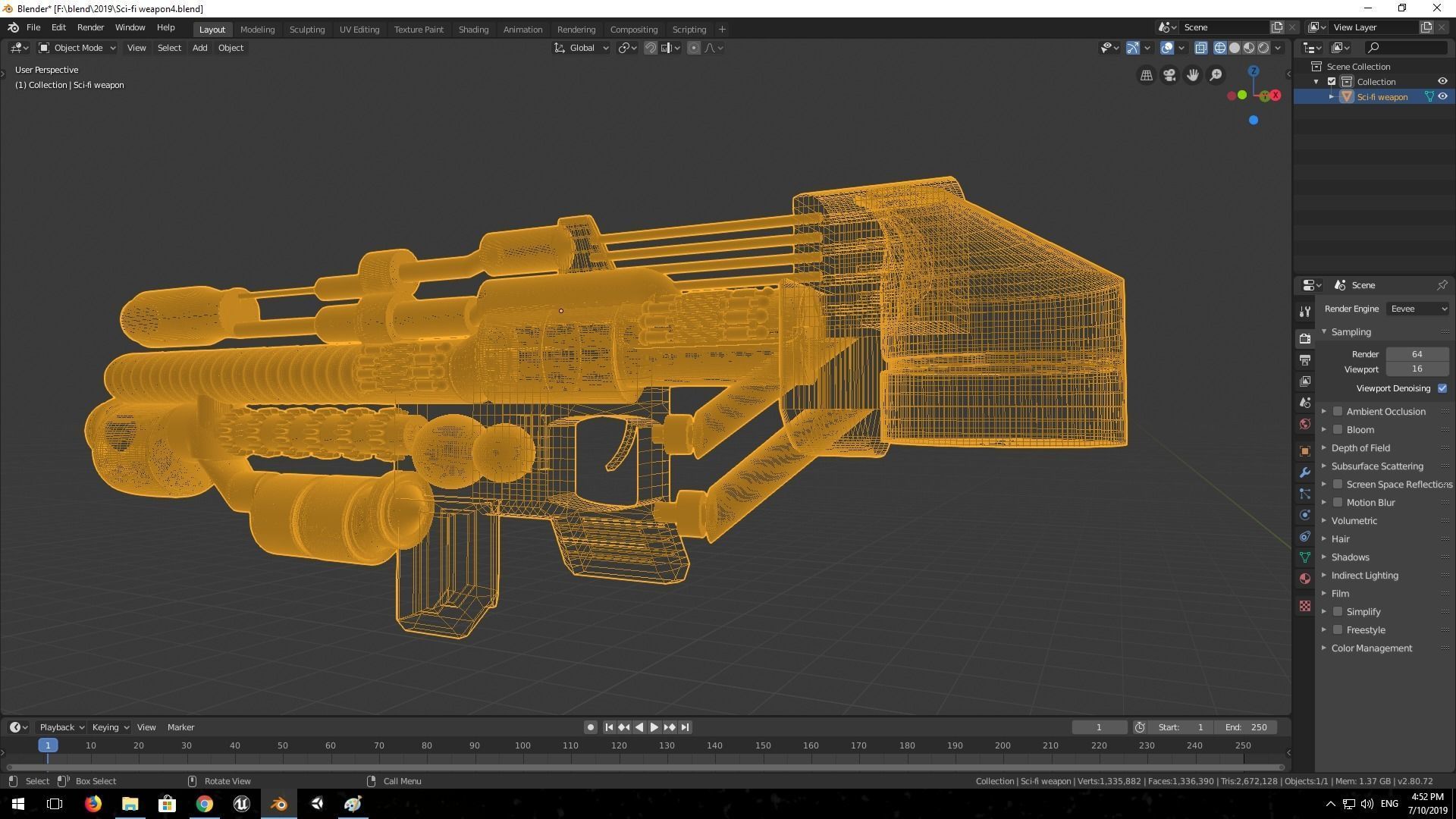 sci-fi weapon 3D model_11