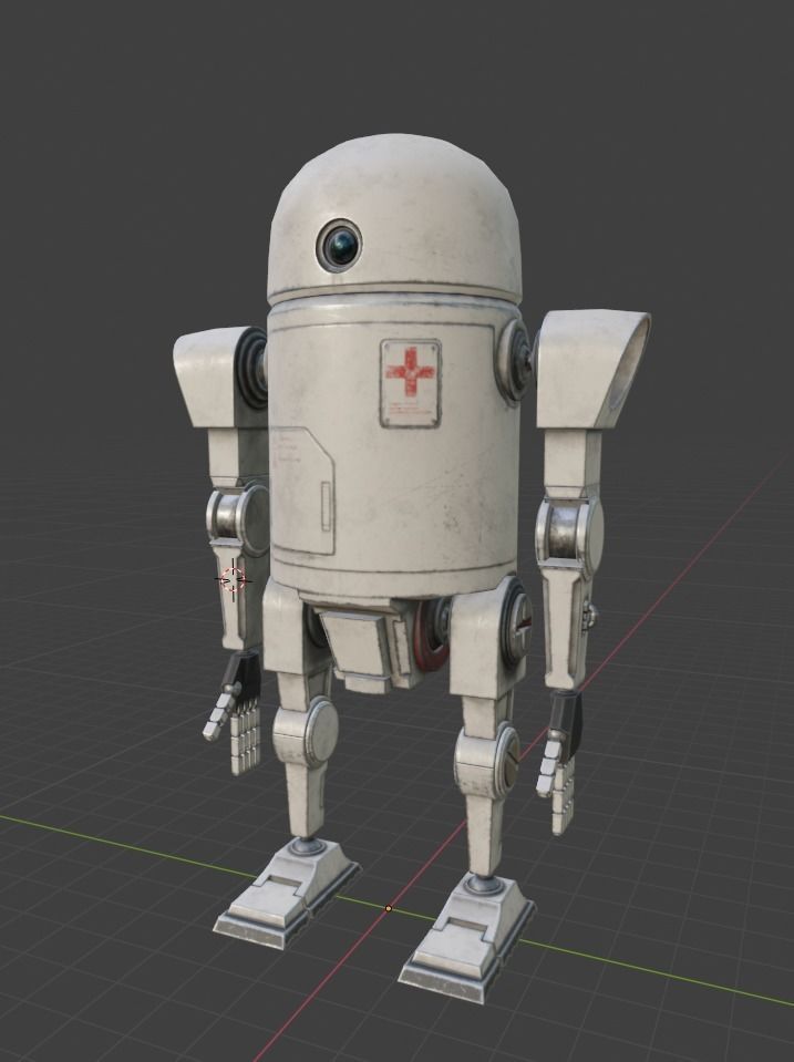 Robot medic Low-poly 3D model_7