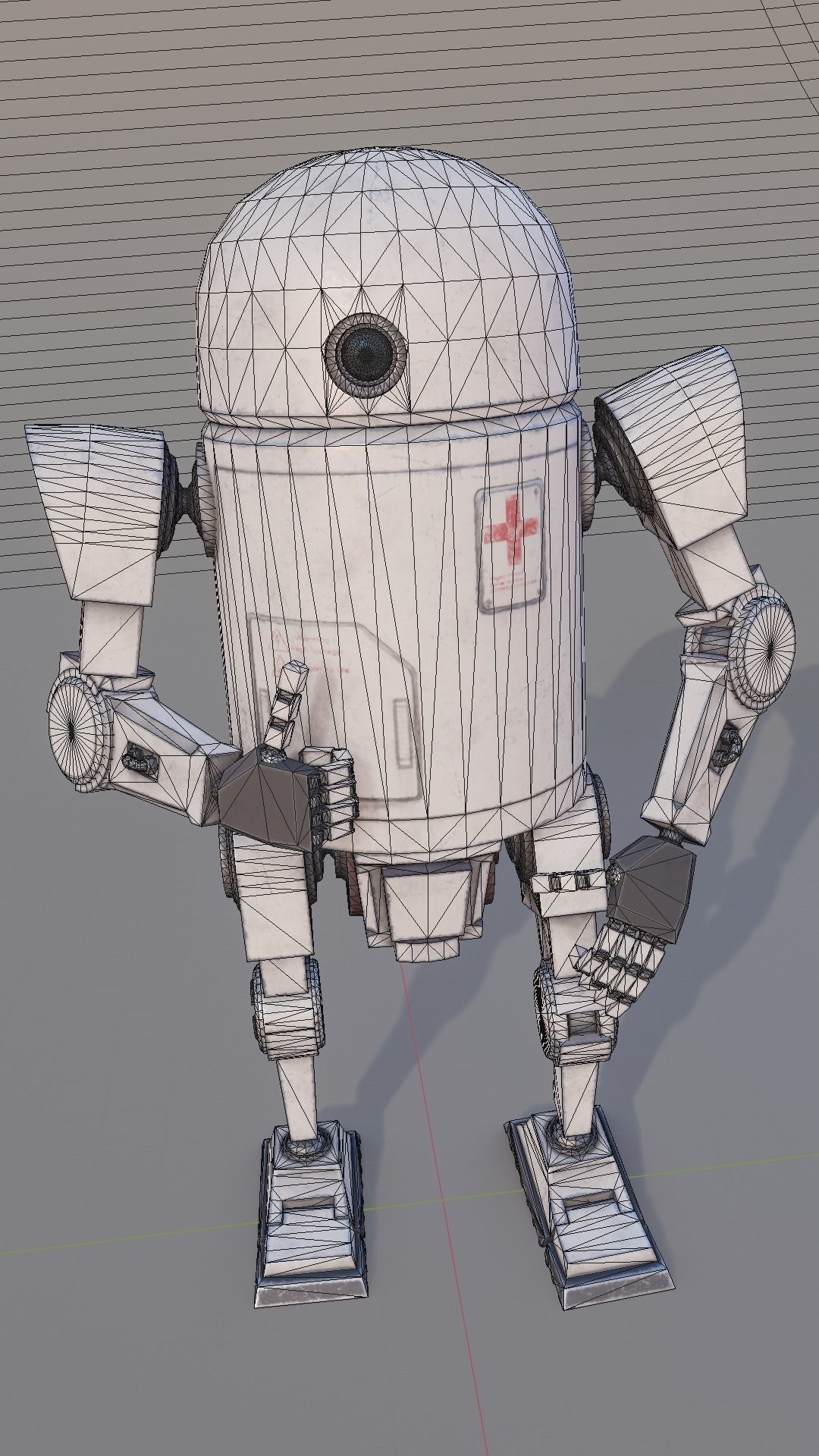 Robot medic Low-poly 3D model_5