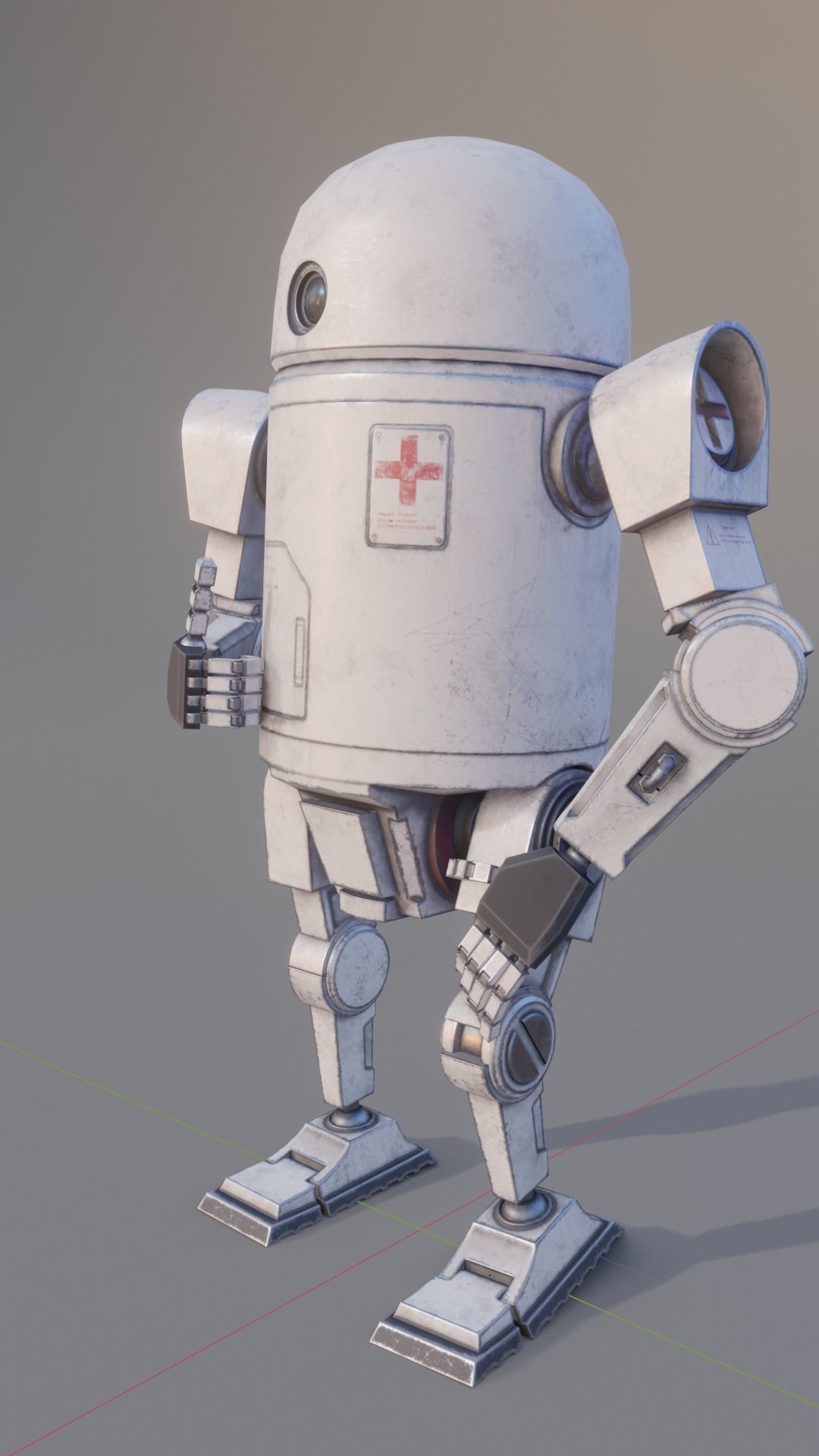 Robot medic Low-poly 3D model_3
