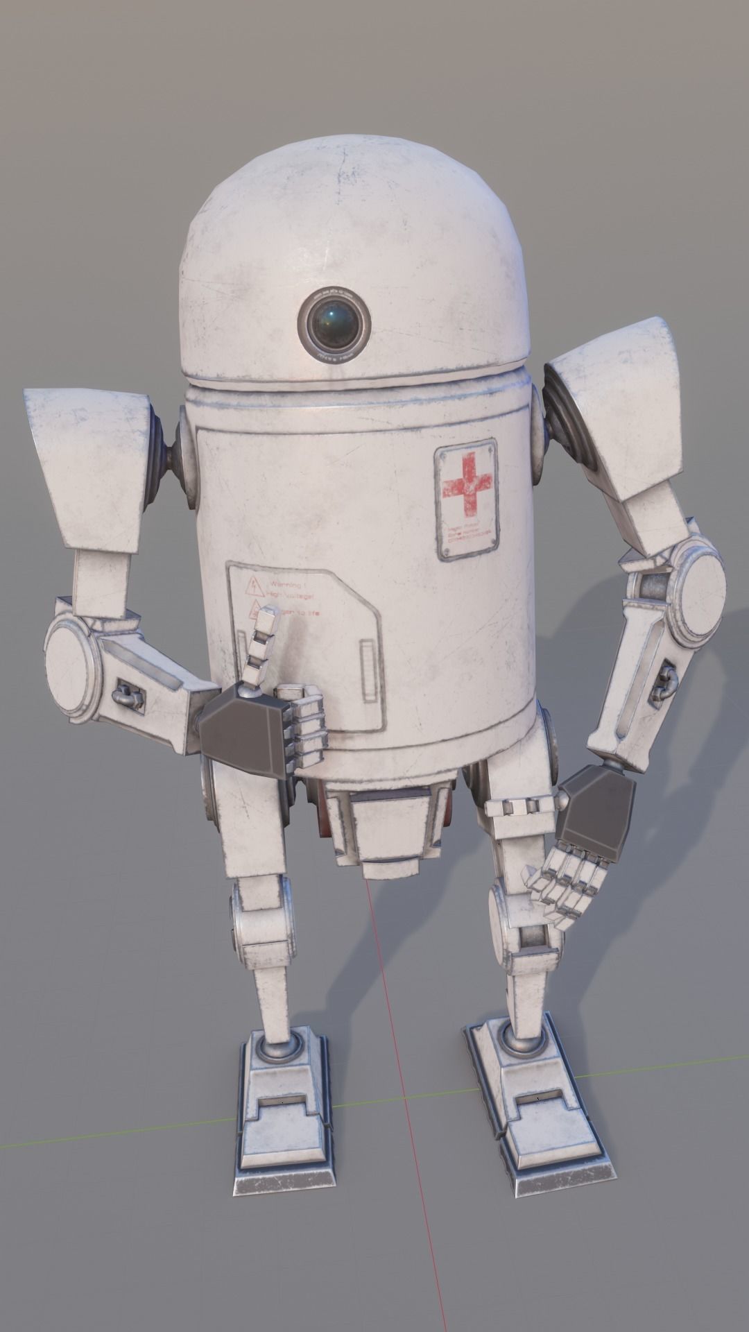 Robot medic Low-poly 3D model_4