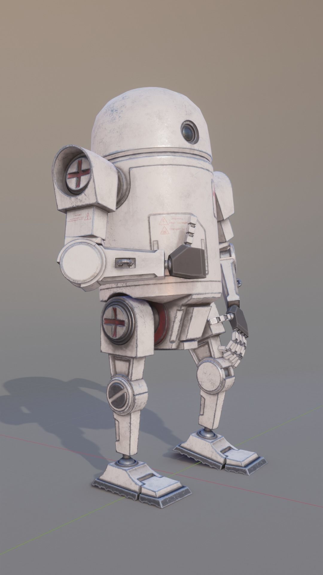 Robot medic Low-poly 3D model_6