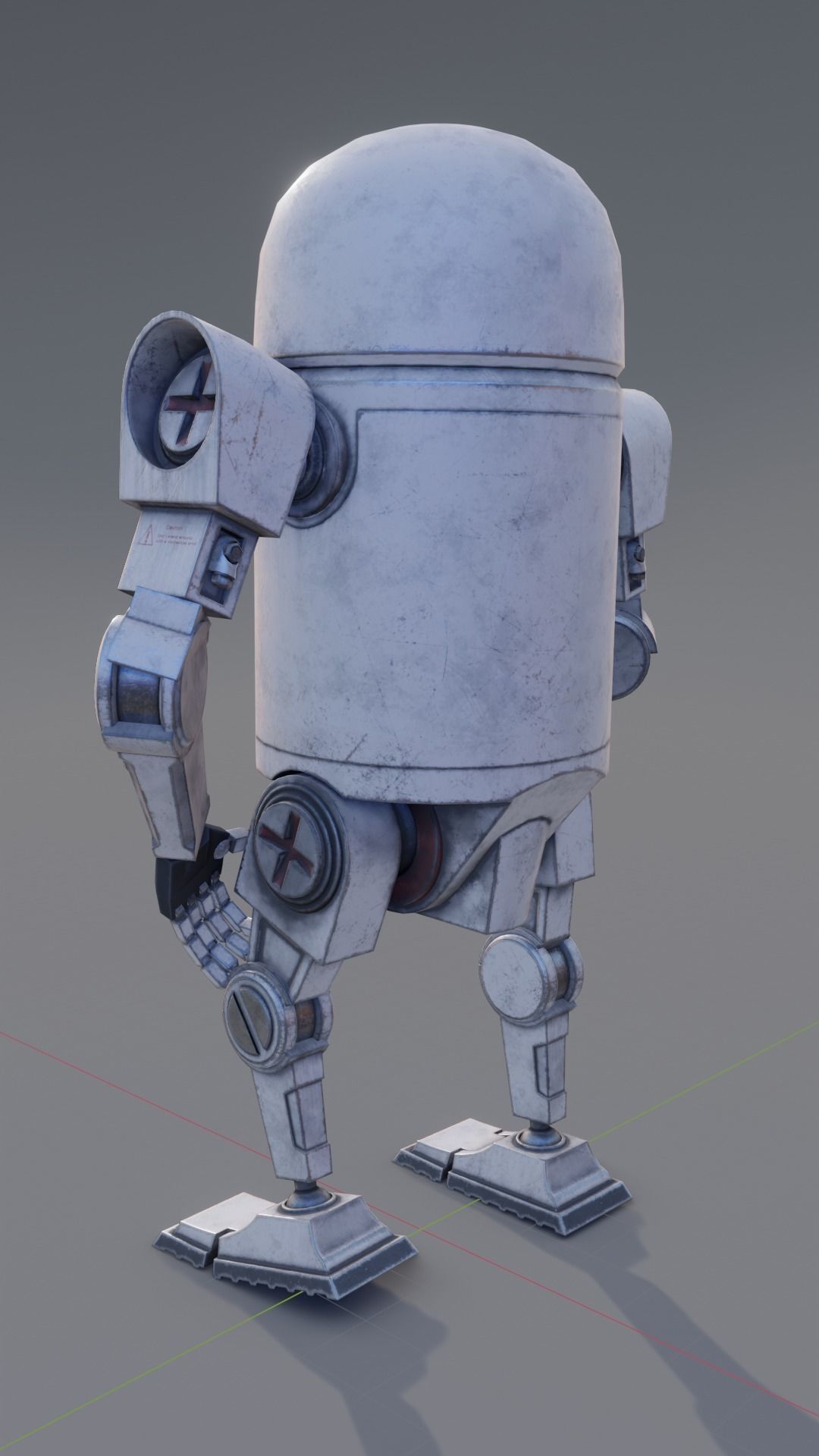 Robot medic Low-poly 3D model_2