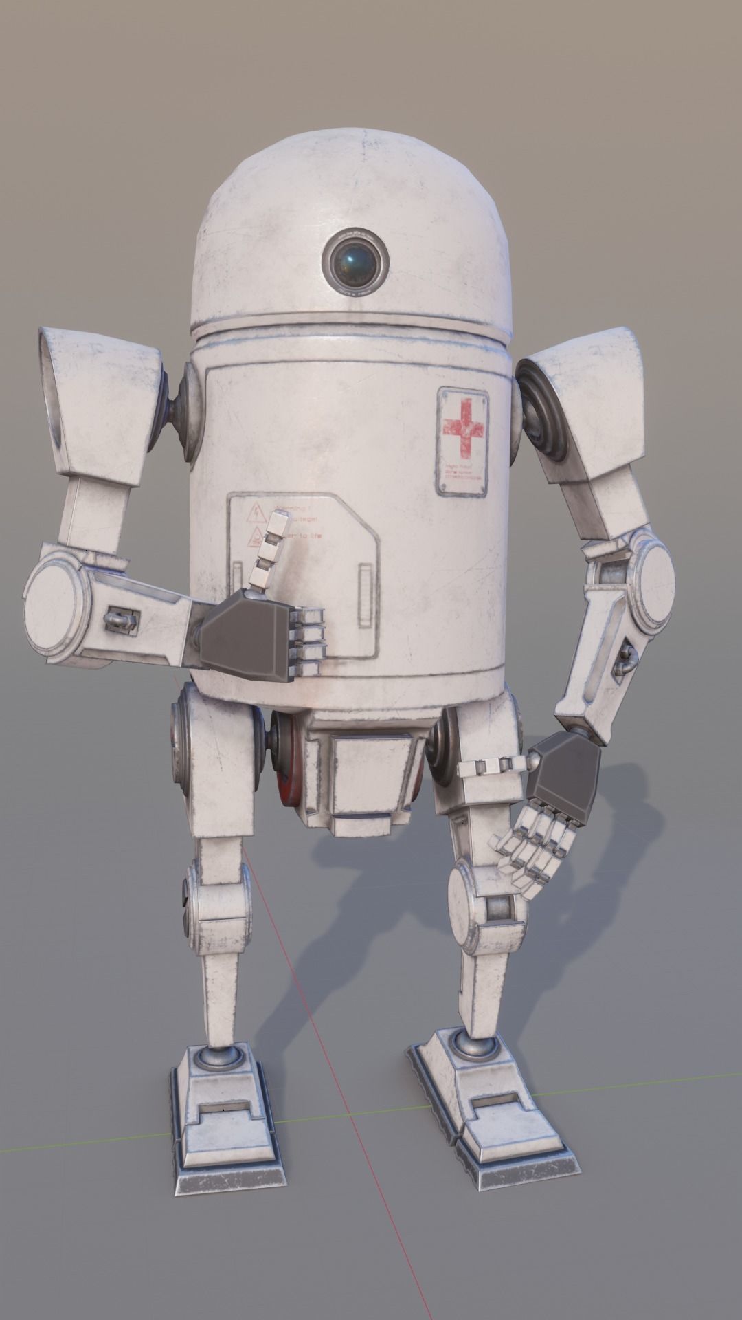 Robot medic Low-poly 3D model_0
