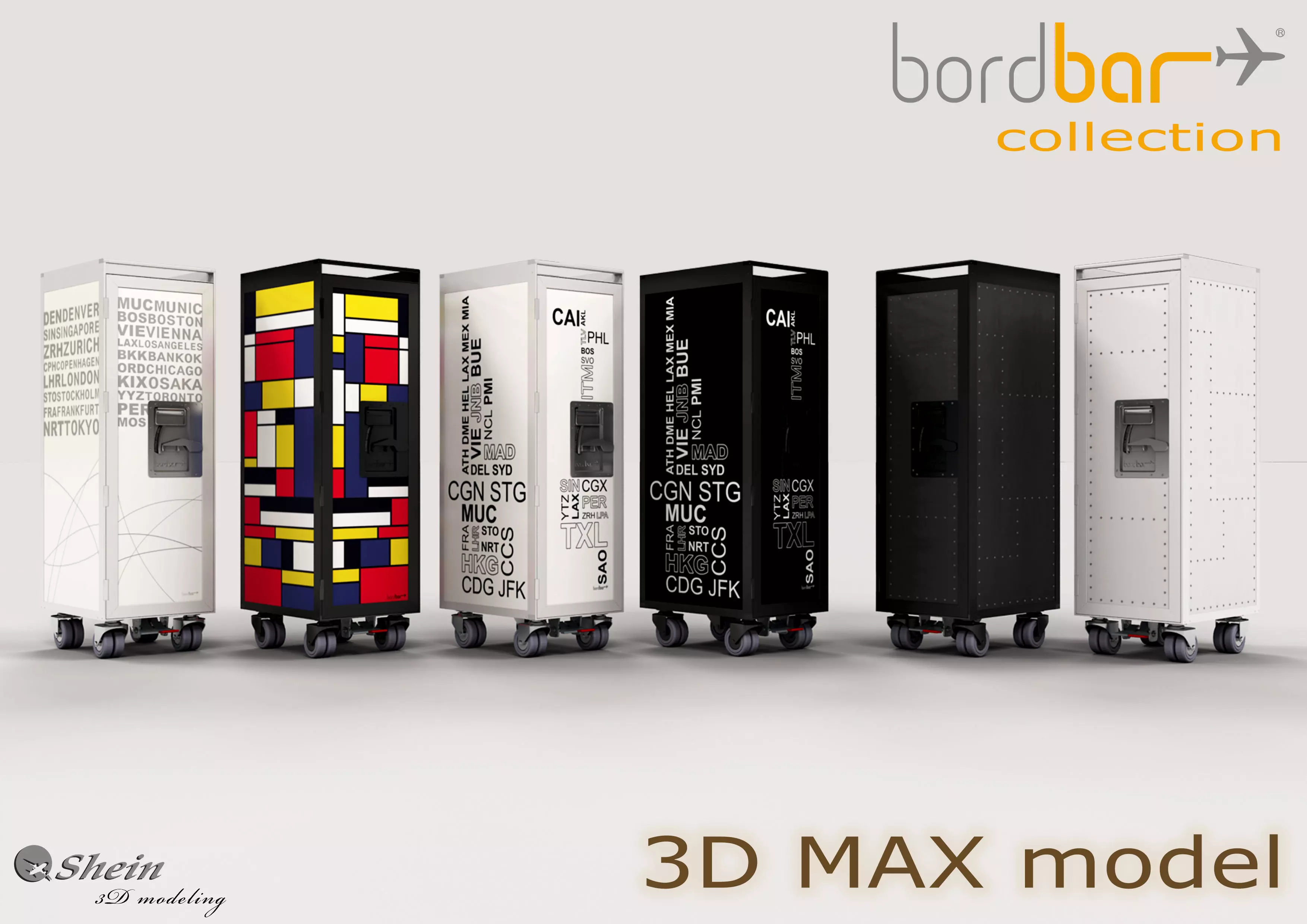 BORDBAR Trolleys Low-poly 3D model