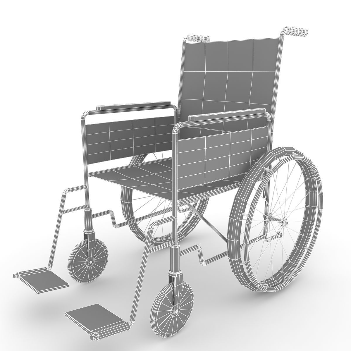 Wheel Chair 3D model_4