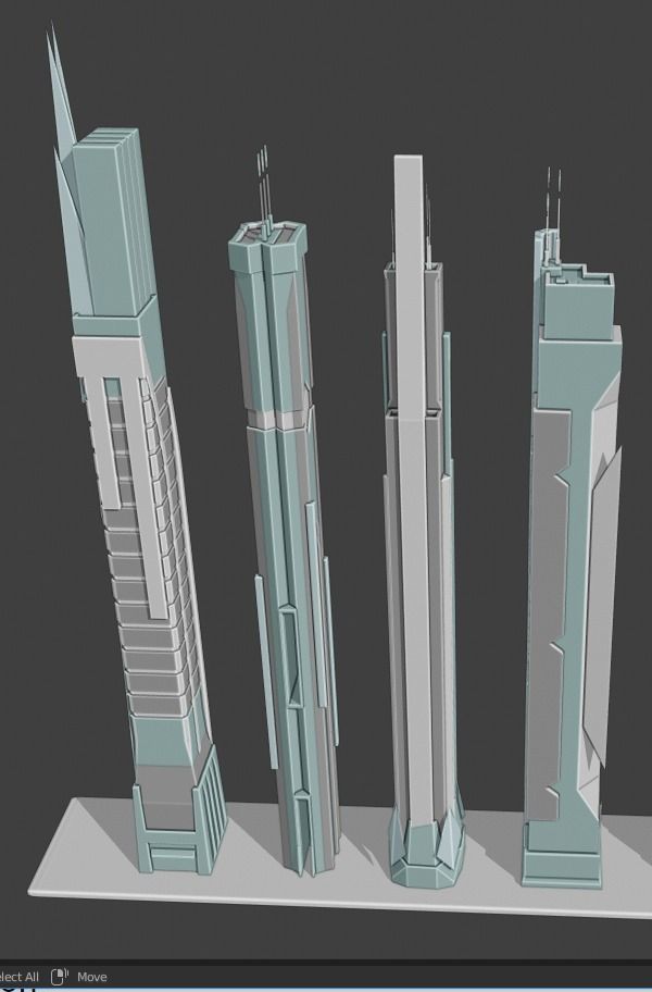 35 Futuristic Buildings VOL 1 Low-poly 3D model_14