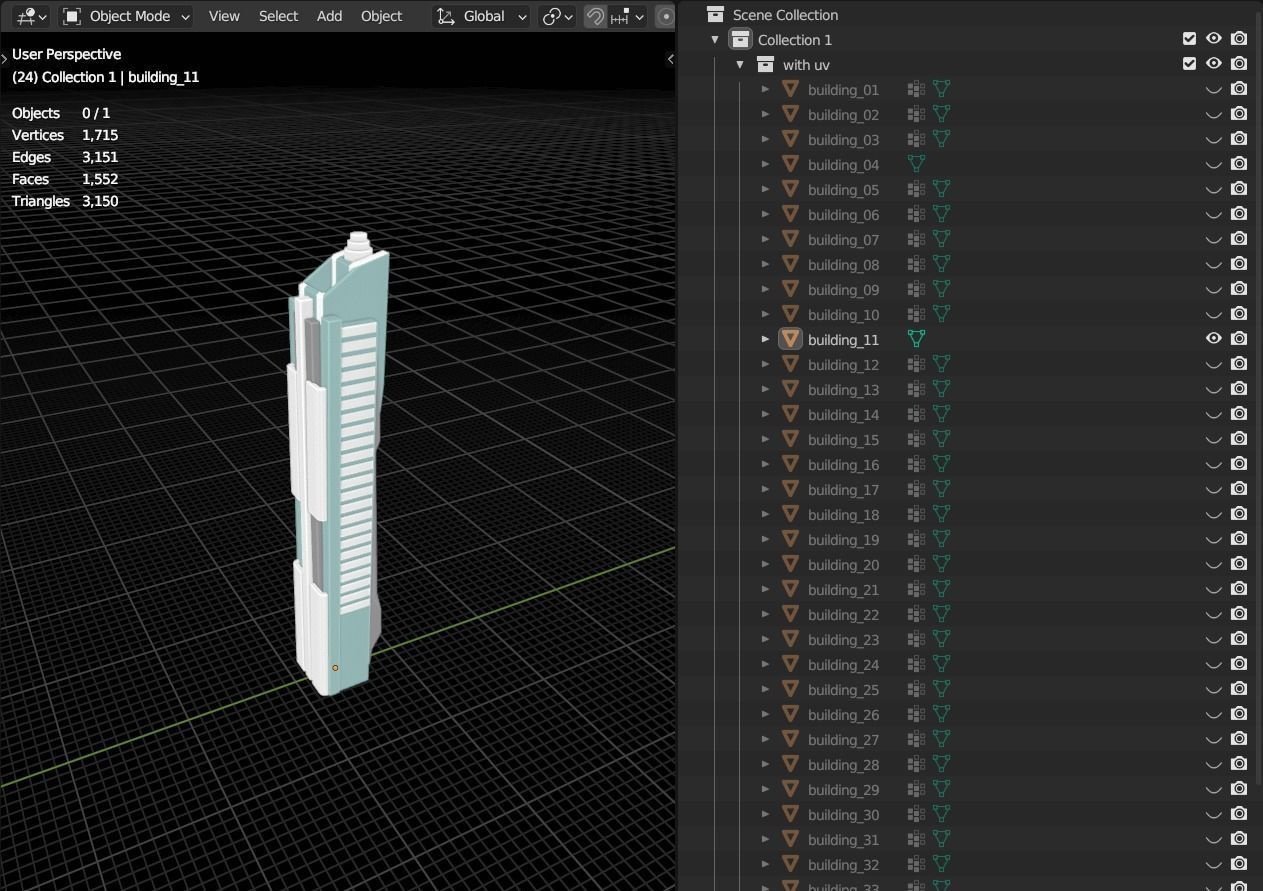 35 Futuristic Buildings VOL 1 Low-poly 3D model_34