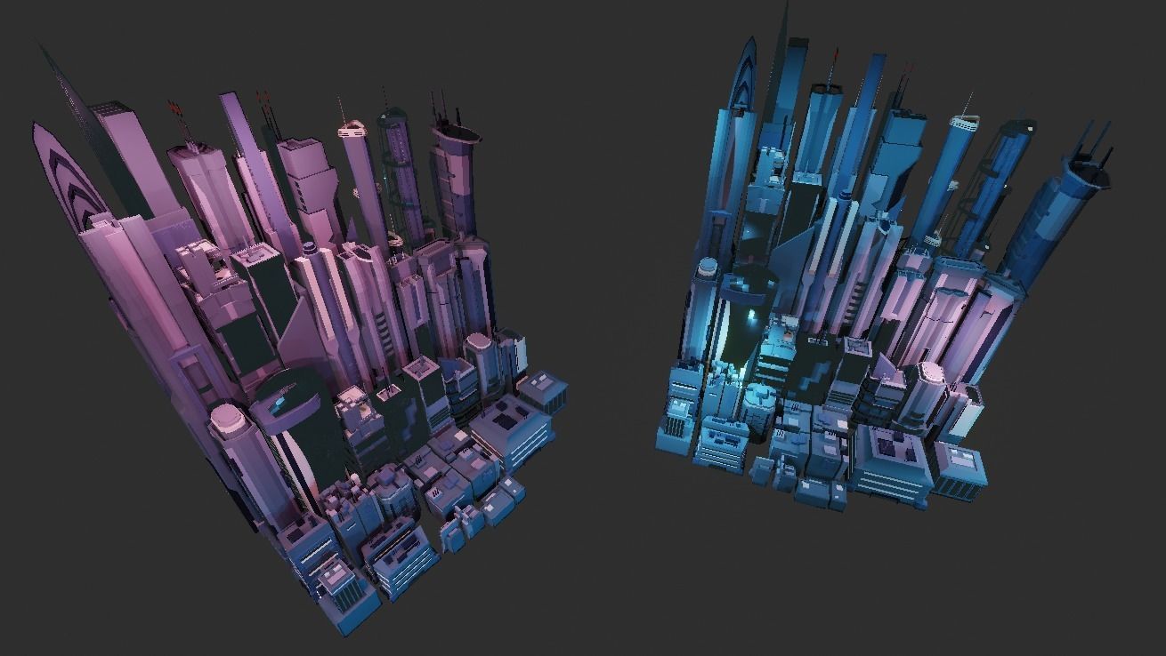 35 Futuristic Buildings VOL 1 Low-poly 3D model_7