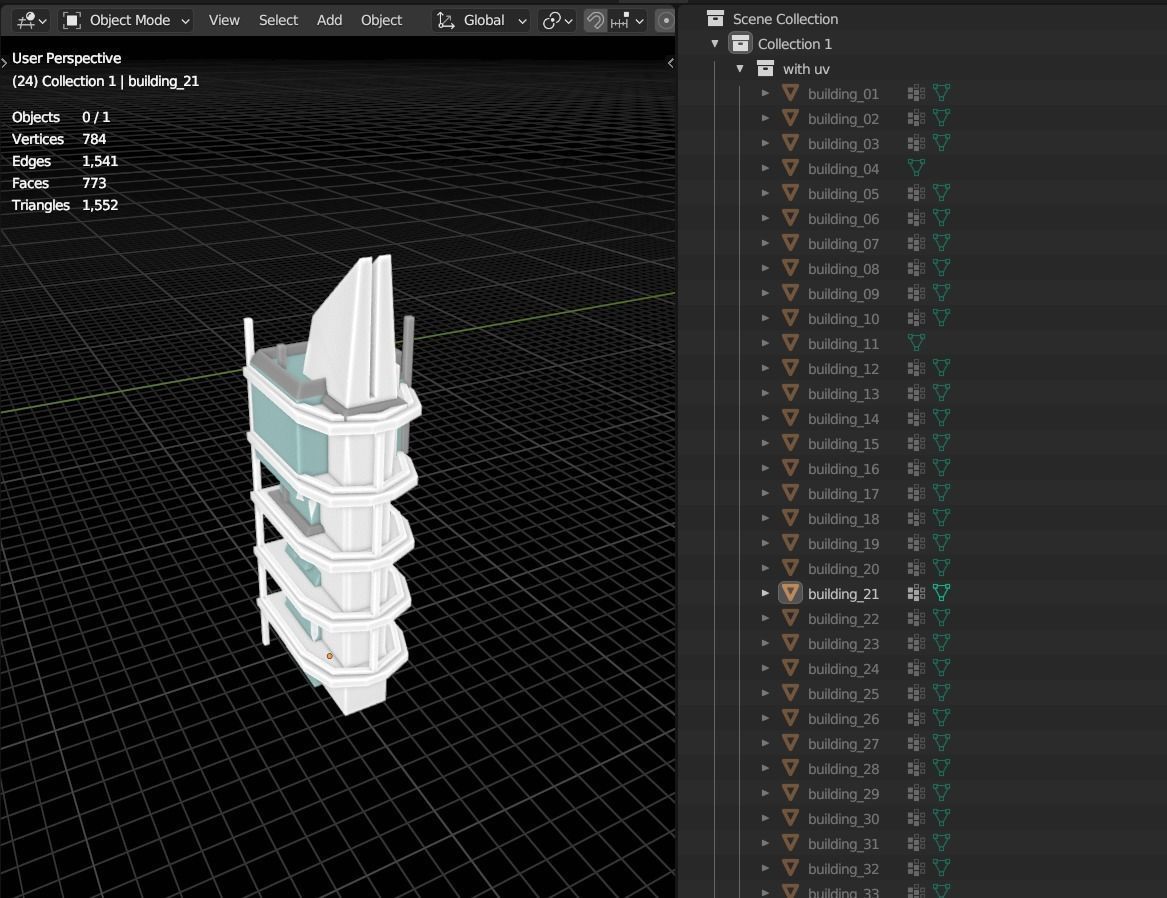 35 Futuristic Buildings VOL 1 Low-poly 3D model_44