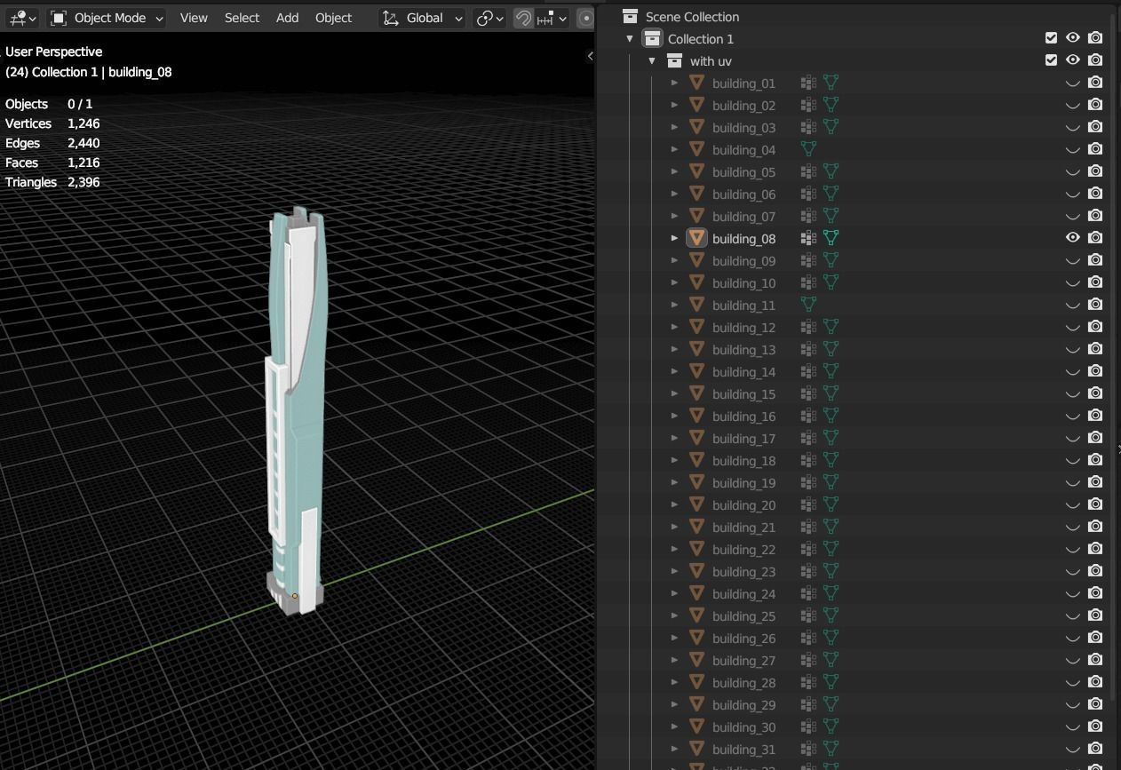 35 Futuristic Buildings VOL 1 Low-poly 3D model_30
