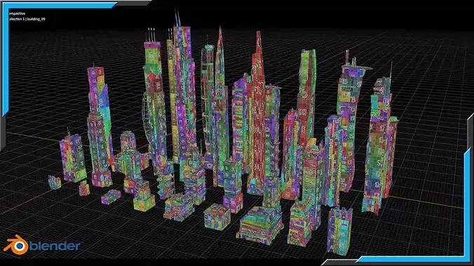 35 Futuristic Buildings VOL 1 Low-poly 3D model 4