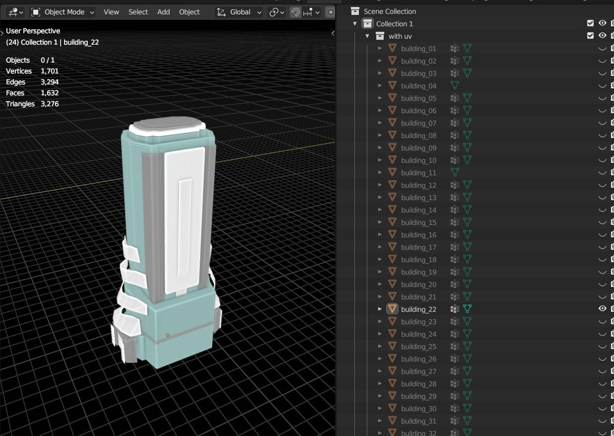 35 Futuristic Buildings VOL 1 Low-poly 3D model_47