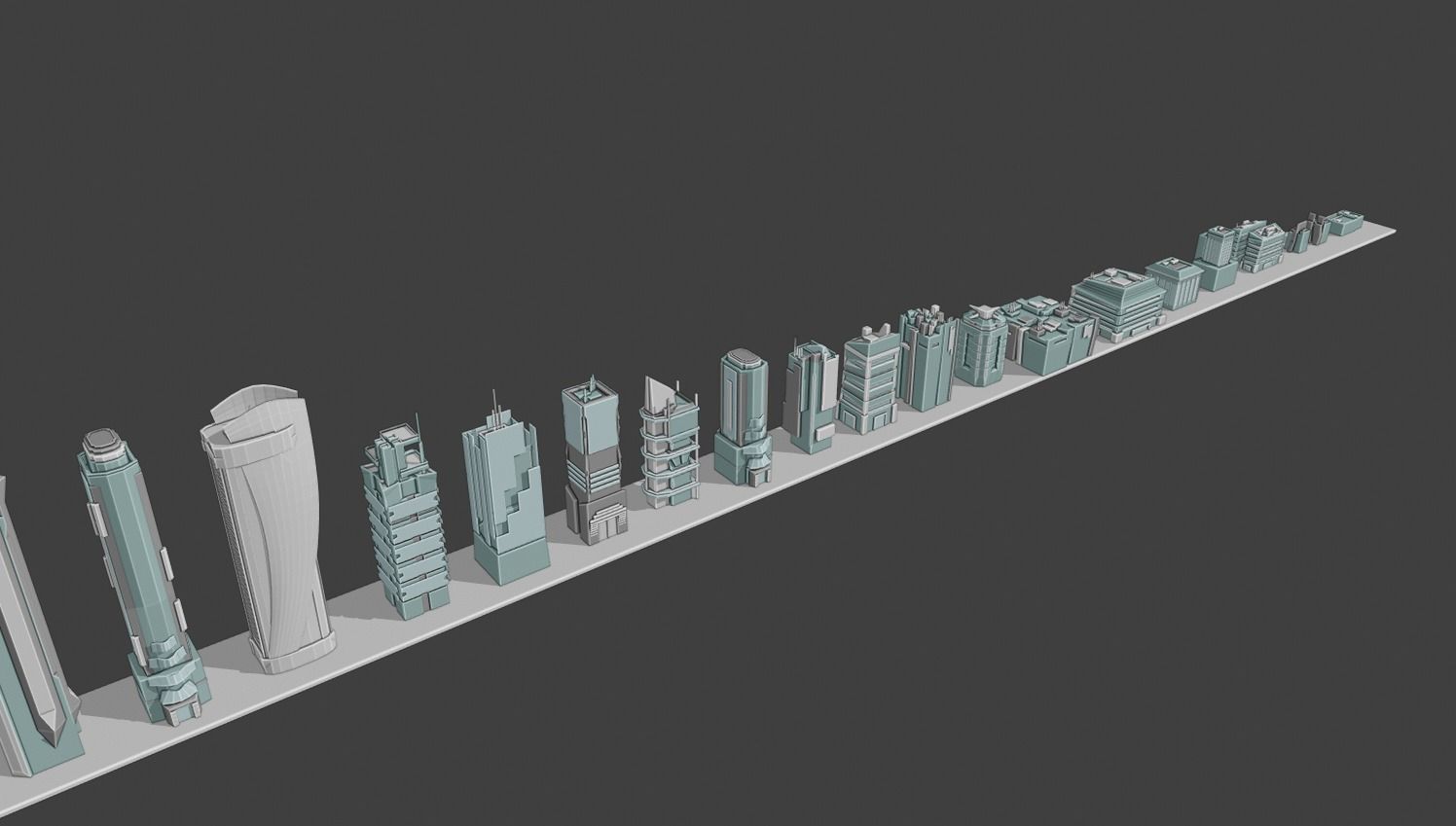 35 Futuristic Buildings VOL 1 Low-poly 3D model_18