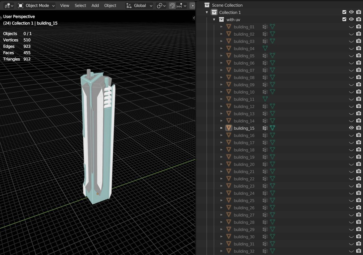 35 Futuristic Buildings VOL 1 Low-poly 3D model_37