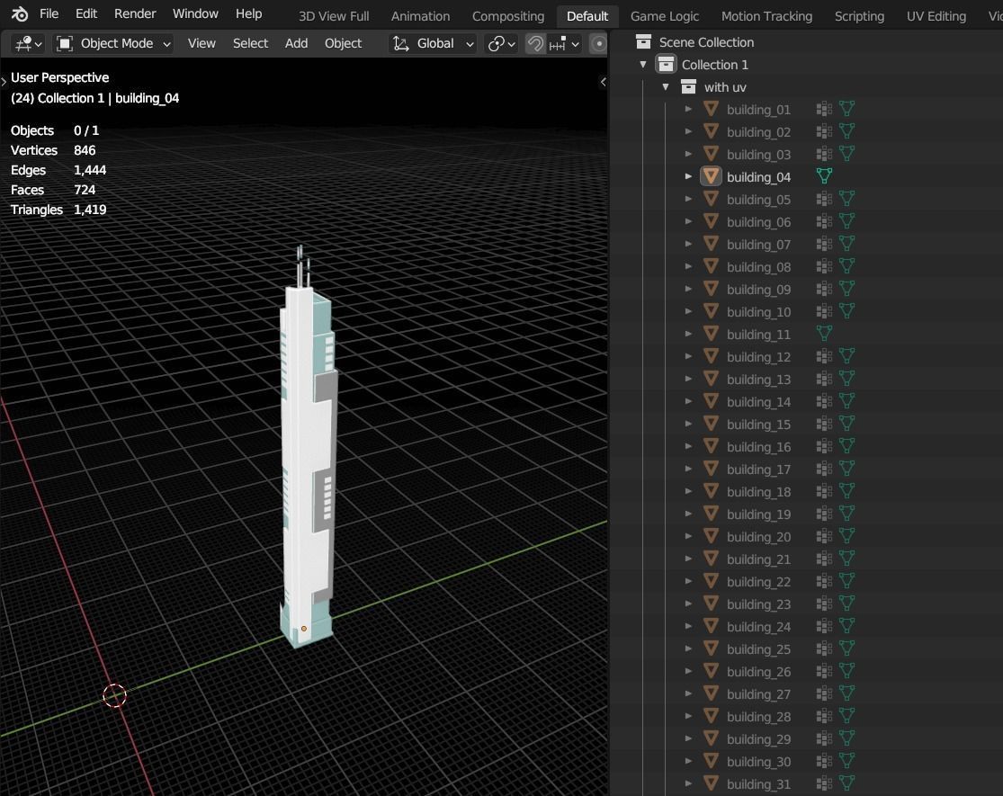 35 Futuristic Buildings VOL 1 Low-poly 3D model_26