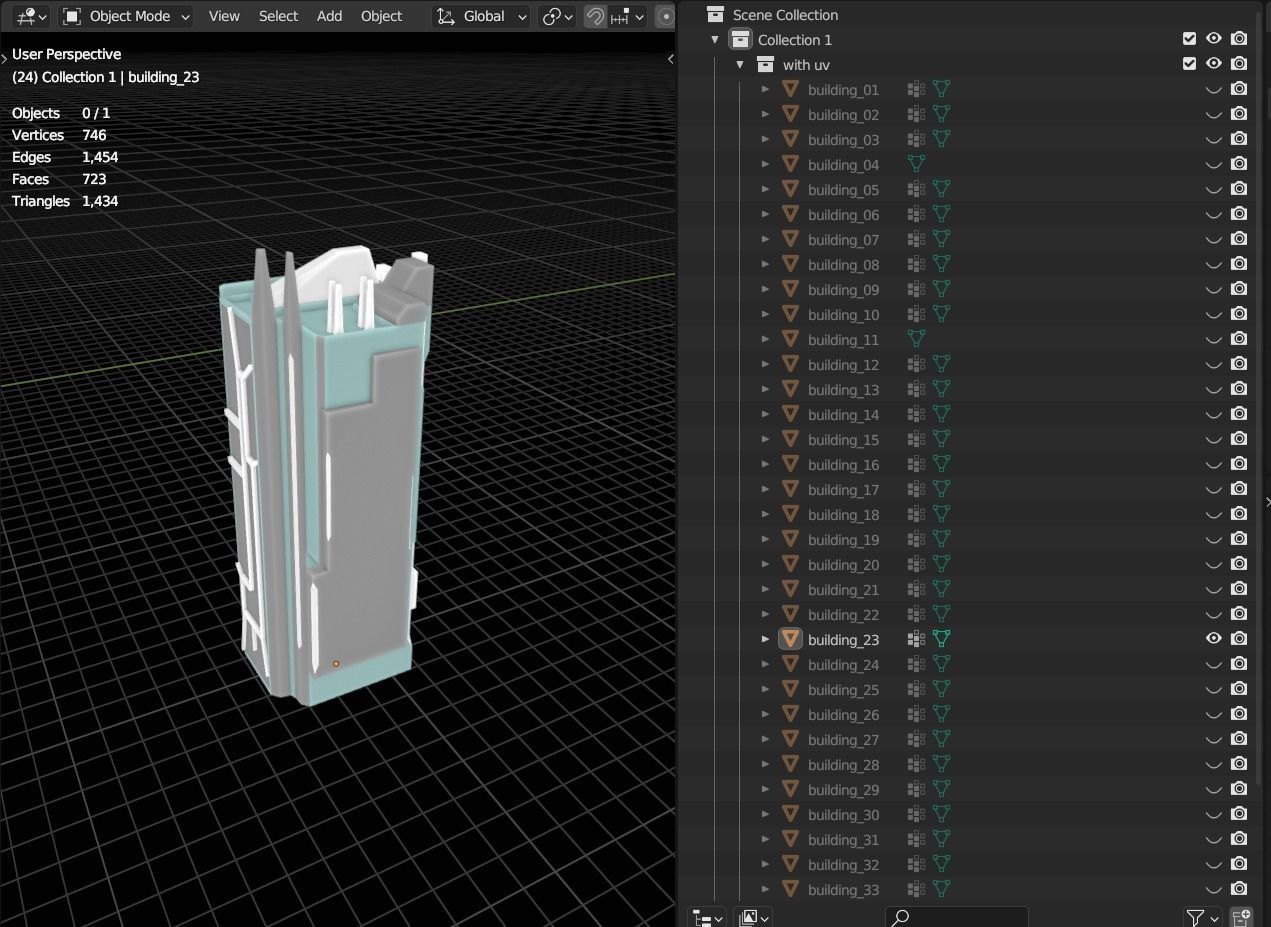 35 Futuristic Buildings VOL 1 Low-poly 3D model_46