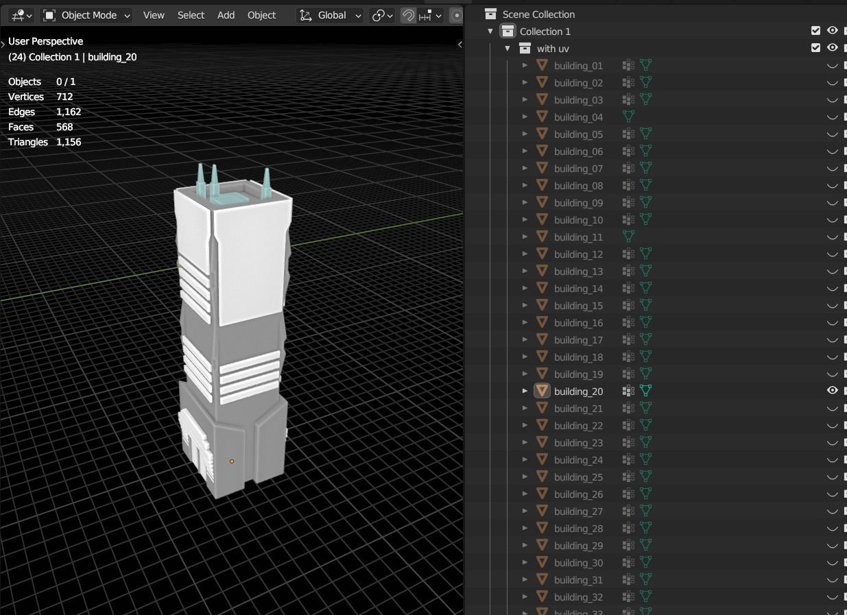 35 Futuristic Buildings VOL 1 Low-poly 3D model_43