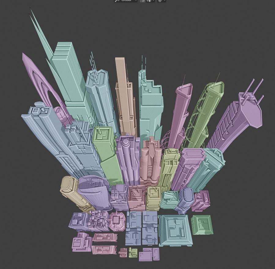 35 Futuristic Buildings VOL 1 Low-poly 3D model_22