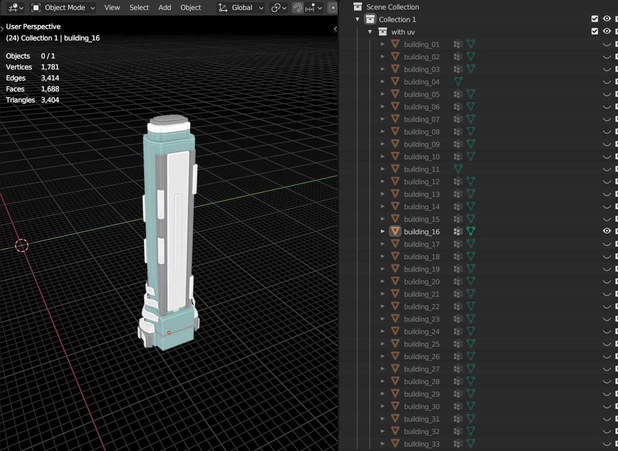 35 Futuristic Buildings VOL 1 Low-poly 3D model_41