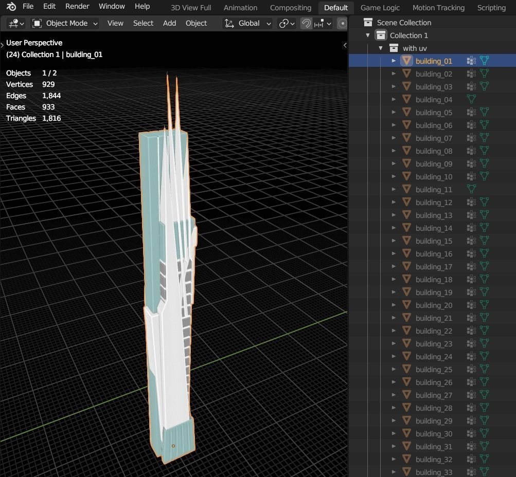 35 Futuristic Buildings VOL 1 Low-poly 3D model_29