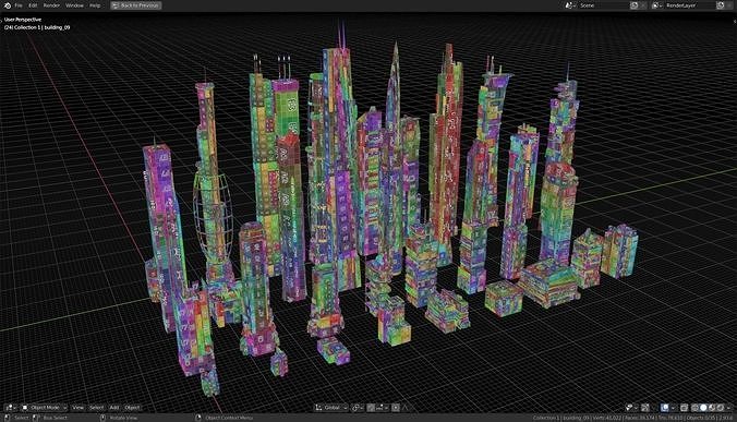 35 Futuristic Buildings VOL 1 Low-poly 3D model 7