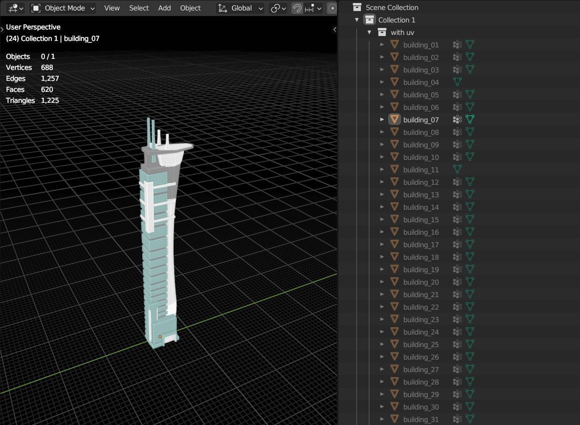 35 Futuristic Buildings VOL 1 Low-poly 3D model_28
