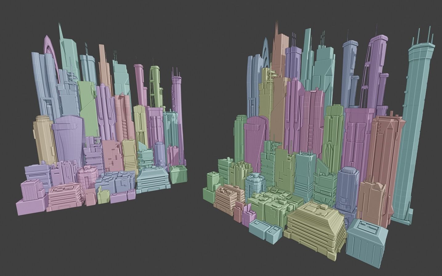 35 Futuristic Buildings VOL 1 Low-poly 3D model_21