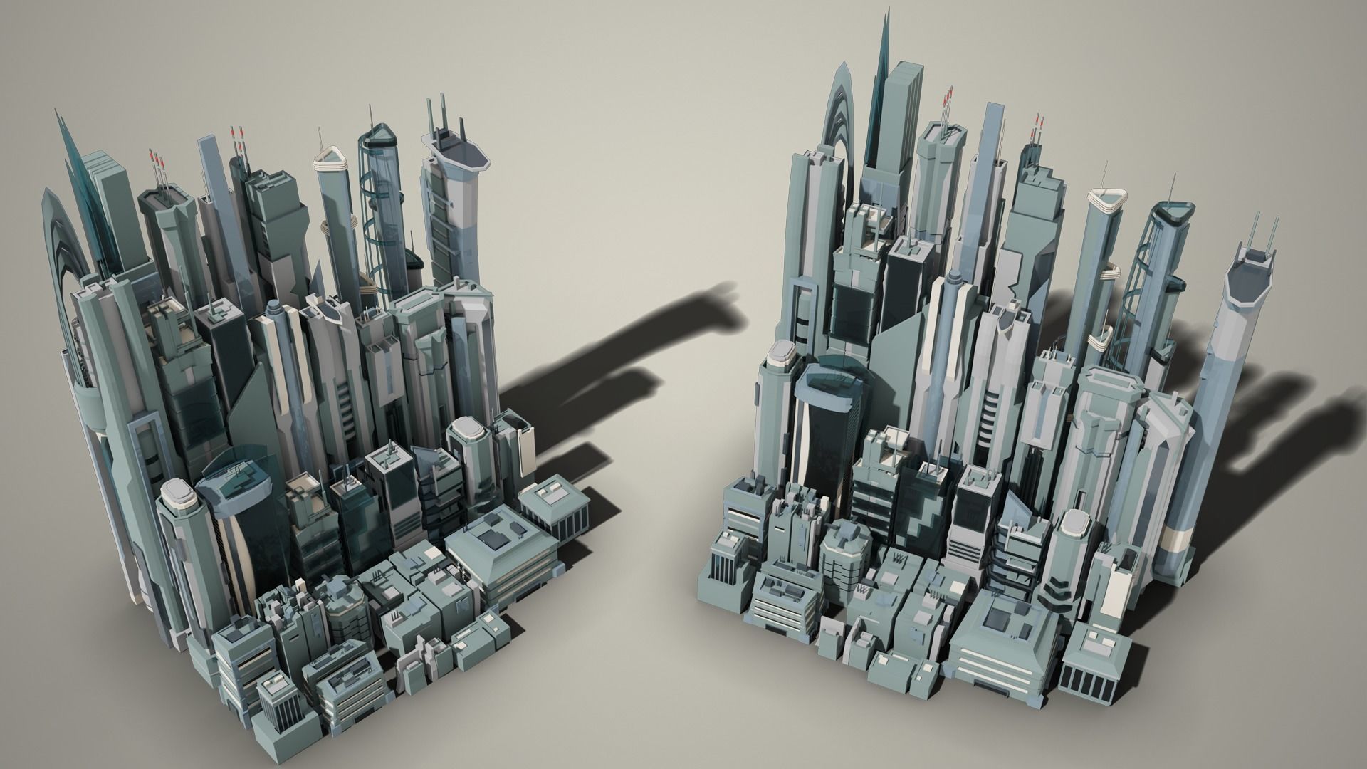 35 Futuristic Buildings VOL 1 Low-poly 3D model_23