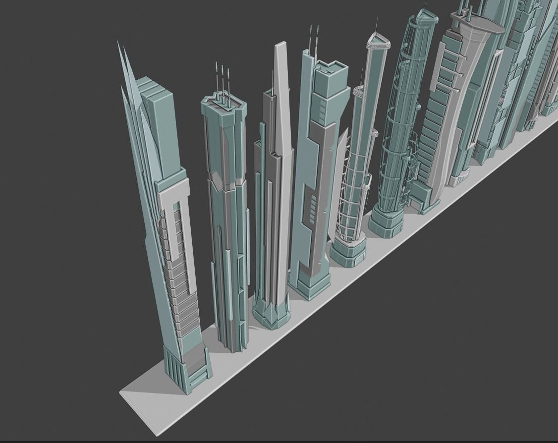 35 Futuristic Buildings VOL 1 Low-poly 3D model_20