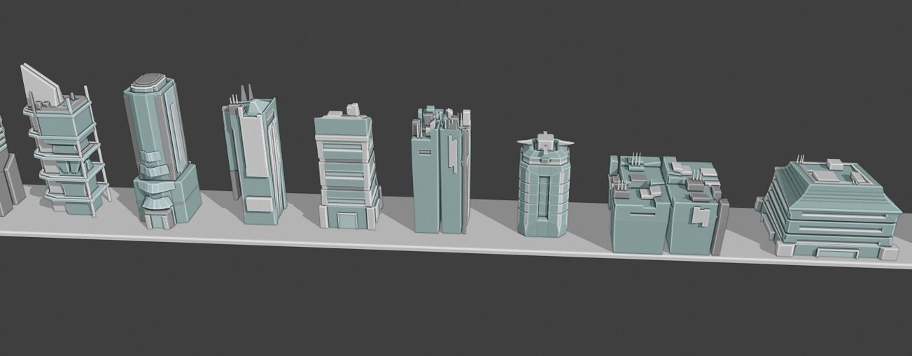 35 Futuristic Buildings VOL 1 Low-poly 3D model_17