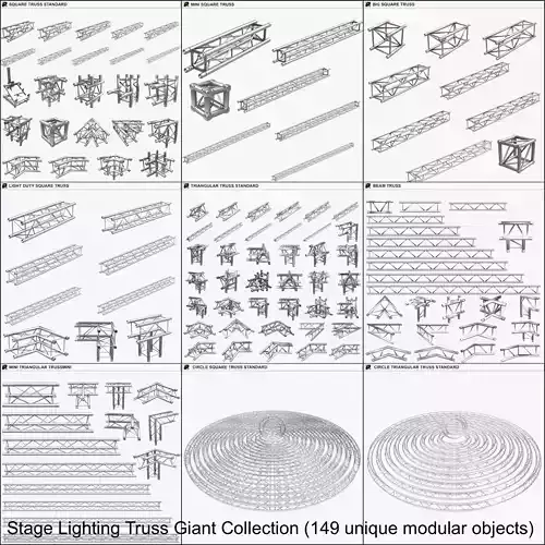 Stage Lighting Truss Giant Collection 149 unique modular objects 