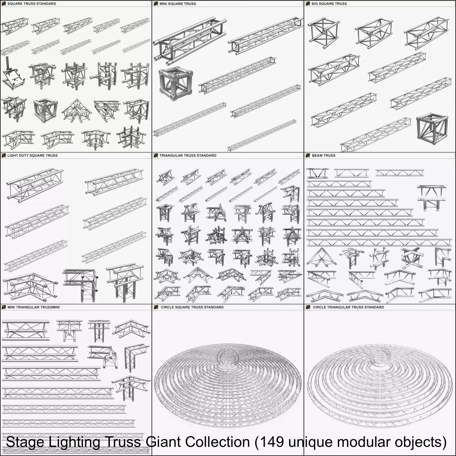 Stage Lighting Truss Giant Collection 149 unique modular objects _0