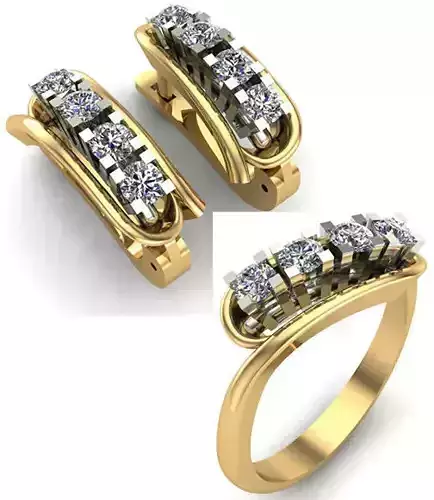 WOMAN SET RING AND EARRINGS